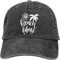 Womens Funny Beach Please Hat Vintage Washed Adjustable Baseball Cap