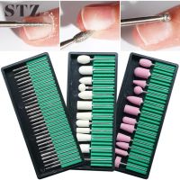 STZ Diamond Nail Drill Bits Set Ceramic Milling Cutter Cuticle Burr Gel Polish Remover Manicure Pedicure Polishing Tools