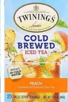 Twinings tea_Peach? Cold Brewed Iced Tea, Unsweetened Flavoured Black Tea, 20 Tea Bags, 1.41 oz (40 g) ชา แบบชงเย็น