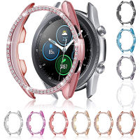 Bling สำหรับ Samsung Galaxy Watch 3 41 มม.และ 45 มม.นาฬิกาสมาร์ทผู้หญิงสาวเครื่องประดับคริสตัลเพชรกันชนฝาครอบ-nxfnxfnxghnxgb