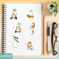 ✨ Konka 64pcs น่ารักแมวการ์ตูนสติกเกอร์ความงาม Kawaii สัตว์ decals เด็กของเล่น scrapbook แล็ปท็อปกระเป๋าโทรศัพท์ Graffiti Sticker