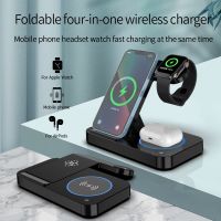 ZZOOI 15W Fast Wireless Charger Stand For iPhone 14/13/12/11 Charging for Apple Watch 3 in1 Foldable Charging Dock Station for Airpods