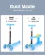 Iskiddo Kids Scooter Foldable Adjustable Height Cartoon Tri Wheels Kick Flash Wheel LED Light 3 in 1 Seat