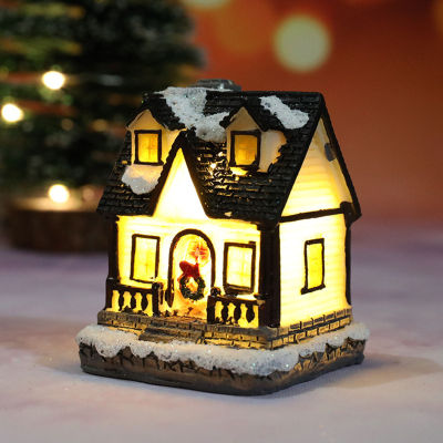 [Easybuy88] บ้านคริสต์มาสประดับ LED บ้านในหมู่บ้านคริสต์มาสมีไฟ,อุปกรณ์ตกแต่งห้องในร่มคริสต์มาส