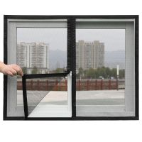 hot【DT】 size window mesh with zipper adhesive black mosquito screen mesh net for windows can be customized free