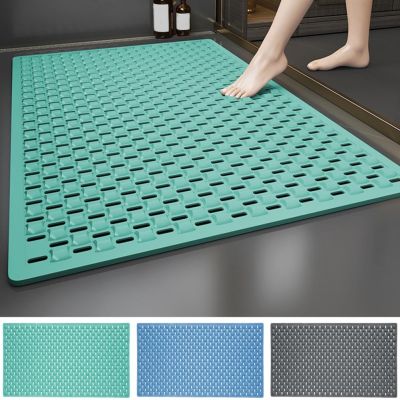 【LZ】xhemb1 Bathroom Mat with Suction Cup Shower Mat Multiple Drainage Holes Massage Bath Floor Mat 40x70cm Non-slip Shower Floor Pad