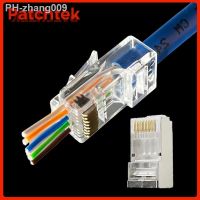 Patchtek Cat6/6A 10pcs Crystal Head Ftp RJ45 Connector Module Plug Utp Plug Rj45 Network Cable End EZ to Crimp Modular Plug