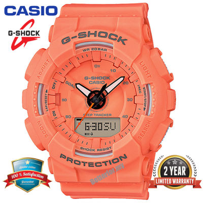 G Shock GMA-S130 นาฬิกาข้อมือสตรีแบบสปอร์ตแสดงเวลาแบบคู่ 200 เมตรกันน้ำกันกระแทกและกันน้ำเวลาโลก LED นาฬิกาข้อมืออัตโนมัติ GMA-S130VC-4A