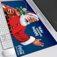 Oversized stylish Santa Claus and Coca-Cola pattern 1 mouse pad seaming speed skating mouse pad keyboard office mat non-slip natural rubber.