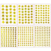 TEX10sheets/bag Gold Star Sticker Stamping Five Pointed Star Sticker Childrens Reward Sticker Teacher Praise Label