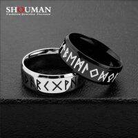 ▥❏ R6ZSYO MALL SHOUMAN 8MM Mythology Amulet Rune Titanium Fashion Hip Hop Punk