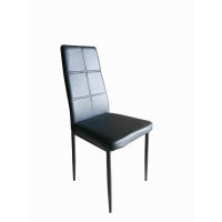 Dining chair upholstered in PU leather size 42x50x98 cm.- black