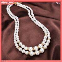 RF studio Bluelans Adjustable Double-Layer Luxury Faux Pearl Beads Necklace