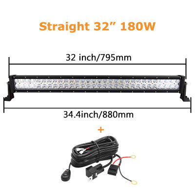 CurvedStraight 22 32 42 52inch 300W 240W Led Light Bar Driving Lamp Universal Offroad Truck SUV ATV Tractor Car Boat