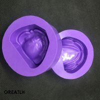2Pcs/Set  Dental Plaster Model Mold Of Edentulous Jaw Base Silicon Complete Block-Purple