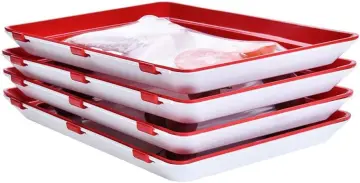 2Pcs Reusable Stackable Food Preservation Tray Food Grade Food Storage  Container