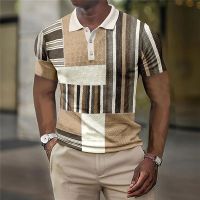 bjh✻  Mens Shirt Striped Sleeve Man Breathable Business Button-down Blouse