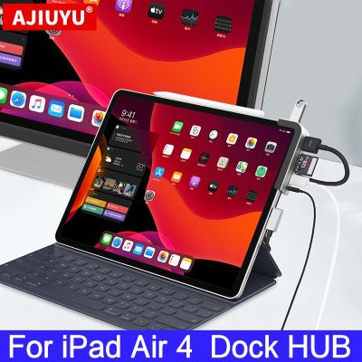 AJIUYU USB ฮับ C สำหรับ iPad Air 4 Type C ด็อค USB USB 3.0 HDMI 3.5Mm PD ตัวแยกพอร์ตตัวแปลงอะแดปเตอร์สำหรับ Ipad Air4 10.9แท็บเล็ต Feona