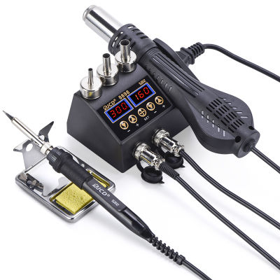 JCD 2 in 1 Hot 800W LCD Digital Rework Soldering Station Electric Soldering Iron for Phone PCB IC SMD 8898 Welding Set