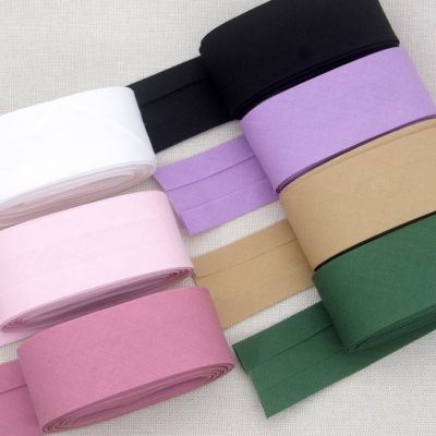 4CM(1-1/2") Cotton Bias Binding Tape Solid Color Ribbon Single Fold Sewing Clothes Table Fabric Cusion Accessories Gift Wrapping  Bags