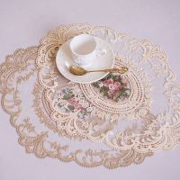 【LZ】☌❈☬  1Pcs for Dining Table Embroidery Craft Placemat European Style Lace Insulation Plate Mat Anti-scald Coaster Table Pads