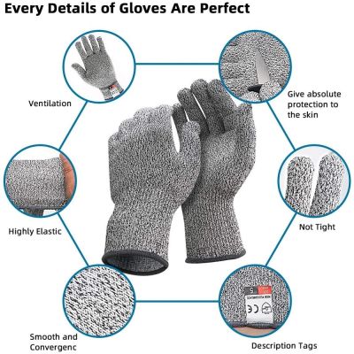 【CW】 Anti Cut Safety Gloves High-strength Industry Gardening Anti-Scratch Proof HPPE Level 5 Glass Multi-Purpose