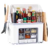 Spot parcel post Kitchen Spice Rack Dust-Proof Multifunctional Condiment Complete Storage Table Spice Combination Set Holder