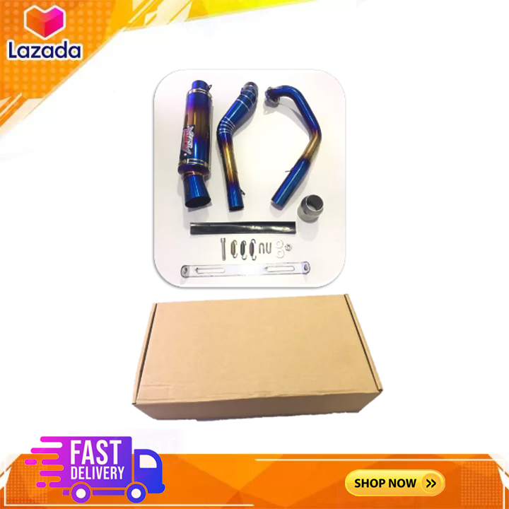 EXHAUST SYSTEM FULL SET Y15ZR TITANIUM COLOUR (KING DRAG) Lazada