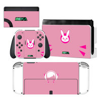 อะนิเมะสาวน่ารัก D.VA Nintendoswitch ผิวสติกเกอร์รูปลอกสำหรับ Nintendo SWITCH OLED คอนโซล Joy-CON Controller Dock ไวนิล-hjgytyuuiytt