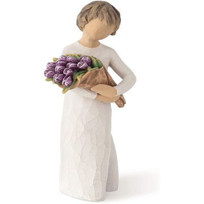 Bouquet Boy Statue Home Decorations Resin Crafts Character Sculpture Decoration Desktop Christmas Gifts for Family