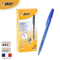 BIC บิ๊ก ปากกา Cristal Clic ปากกาลูกลื่น หมึกน้ำเงิน หัวปากกา 0.8 mm.จำนวน 12 ด้าม