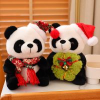Cute Christmas Dressed Panda Bear Plush Toys Stuffed Holding Gifts House Decor Party Plushie Key Chain Doll Kids Girls Gift Doll