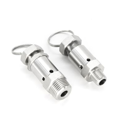 1/4 1/2 BSPT Male 1 2 3 4 5 6 Bar 0.5-10 Bar 304 Stainless Steel Sanitary Spring Pressure Air Relief Safety Valve Homebrew