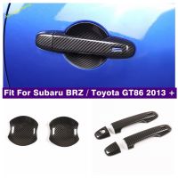 Carbon Fiber Look Outside Car Door Pull Doorknob Handle Bowl Decoration Cover Trim Fit For Subaru BRZ / Toyota GT86 2013 - 2021