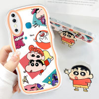 Case4you สำหรับ Infinix Hot 8 Hot 8 Pro แถมฟรีนิ่มแฟชั่นเคสโทรศัพท์หยักลายการ์ตูน Shinchan เคสโทรศัพท์มือถือกันกระแทกคลุมทั้งหมดป้องกันกล้อง