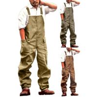 Mens Overalls Baggy Jeans Trousers Jumpsuits Men Overalls Pants Pockets One-piece Long Pants Loose Cargo Jumpsuit Streetwear