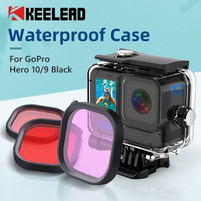 ซองกันน้ำเคสสำหรับ Gopro Hero 10 9สีดำใต้น้ำ60เมตรปลอกหุ้มป้องกันเวลาดำน้ำสำหรับอุปกรณ์เสริมกล้องแอคชั่นแคมเมรา Go Pro 10
