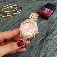 ○ นาฬิกาข้อมือสตรี 2023 หรูหราเพชร Rose Gold นาฬิกาข้อมือสุภาพสตรีนาฬิกาสร้อยข้อมือแฟชั่นสำหรับนาฬิกาแต่งตัวหญิง Relogio Feminino