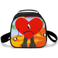 Crossbody Bad Bunny Heart Semicircle Lunchbox Thermal insulation Food Lunch Bag 3D Printed Picnic Insulated Handbags Ice Bags
