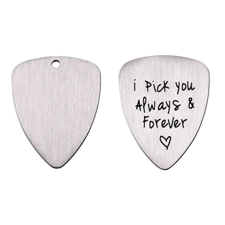 titanium-steel-carved-guitar-pick-i-pick-you-always-amp-forever-letter-engraved-ukulele-pick-musical-instrument-accessory