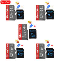 5PCSLOT Flash Memory Card 32GB High Speed Class 10 64GB Real Capacity Mini SD TF Card for Smartphone Give card reader gift