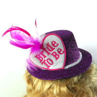 wedding Bachelorette wedding 2021 Purple glitter Mini top party hat on hair clip bride to be bridesmaid fashion girl heart