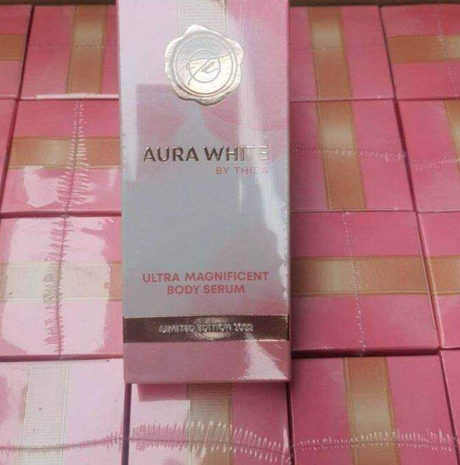 โลชั่นผิวขาว-ธิดา-aura-white-by-thida-ultra-magnificent-body-serum-ขนาด-280-ml-1ขวด