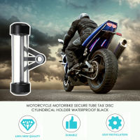 Tax Tube Motorcycle -Universal Motorcycle Motorbike Secure Tax Disc Tube ทรงกระบอกใส่กรอบกันน้ำ (สีดำ)