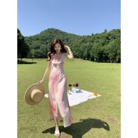 Hang down object elegant pearl chiffon flower show thin dress female shading falbala dress