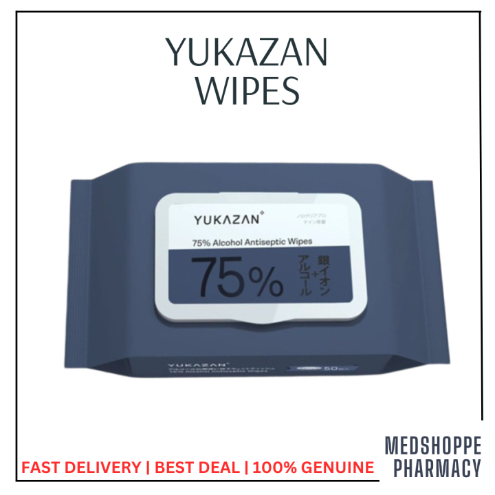 Yukazan 75 Alcohol Antibacterial Antiseptic Wipes 50's Lazada