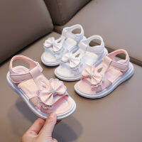 Girl Sandal Kid Summer Elegant Bling Rhinestone Party Princess Beach Shoes Cute Bowknot School Shoes for Kids Flat Heel F052012023