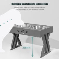 Adjustable Dog Bowl Stainless Steel Large Food Water Feeders with Stand Pet Feeding Double Cat Bowls Lift Table for Dog