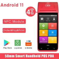 Android11เครื่องพิมพ์ PDA เครื่อง POS แบบมือถือ4G เครื่องพิมพ์ตั๋วระบบความร้อนด้วยความร้อน58มม. เครื่องพิมพ์ใบเสร็จเครื่องพิมพ์ใบเสร็จขนาดพกพาใบเสร็จ NFC 2 + 16GB Impressora