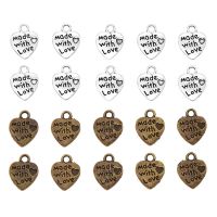 50PCS/lot Heart Shaped Metal Labels Tags For Garment DIY Handmade Sewing Bags Decoration Accessories Supplies Stickers Labels